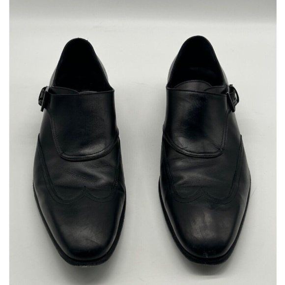 Salvatore Ferragamo black leather single strap monk dress shoe sz 10.5 b main image 6